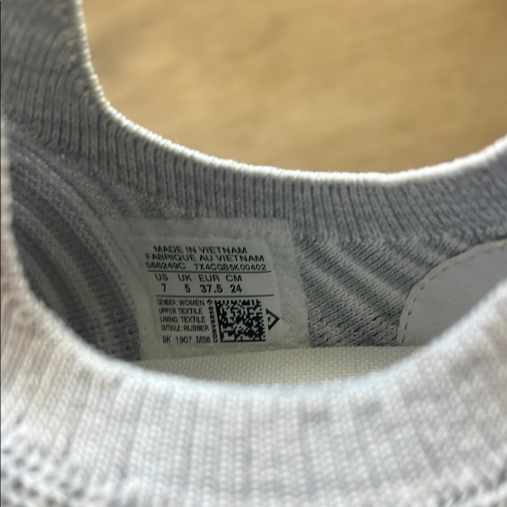 Converse All Star Light Gray Sneakers womens 7 new with box - Picture 5 of 5